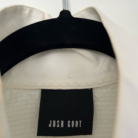 Josh Goot Sleeveless Cotton Tuxedo Blouse, White with details Black lines Sz S - Picture 6 of 9